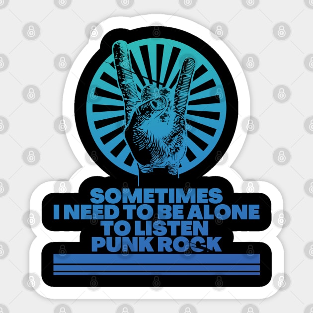 listen punk rock alone  blue gradient Sticker by lord cobra